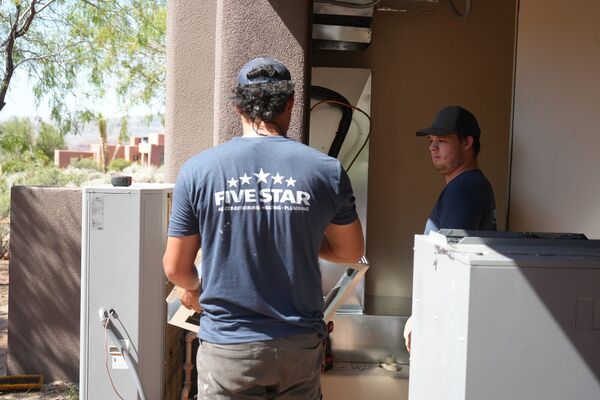 Five Star crew replacing an air handler at a St. George, UT home